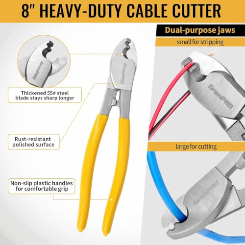 GRENPRO 3-Piece Bolt Cutter Pliers Set, 14", 8" Mini & 8" Wire Cable Cutters - style: 3-Piece Bolt Cutter Set
