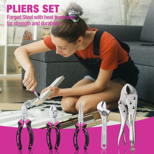 ValueMax Pink Tool Kit, 218-Pieces Home Repairing Tool Set