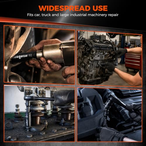 32-Piece 1/2" Drive Impact Socket Set - Metric (10mm–24mm) and SAE (3/8"–1") Deep Socket Set with Extension Bar, Swivel Socket, Adapter, CR-V Steel for Auto Repair - color: 32 Pcs 1/2" Orange