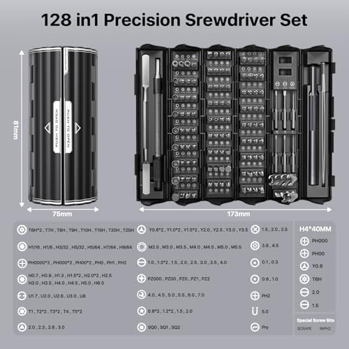 AXTH 128-in-1 Precision Screwdriver Set, Professional Mini Repair Tool Kit - style: 128in1