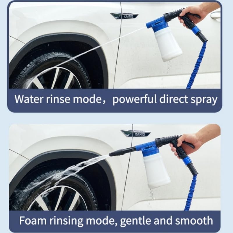 Car Wash Foam Gun Kit – Heavy Duty Spray Foam Gun with Hose Nozzle, Washing Sponge & Absorbent Towel, Adjustable Foam Cannon for Garden Cleaning, Pet Showering