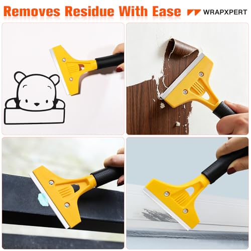WRAPXPERT Scraper Blade 4 inch 100pcs Replacement Razor Blades for Cleaning Glass Wall Windows Stove