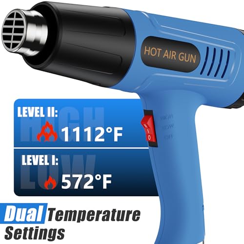 Heat gun,Fast Heat,2 Temp Settings,Overheat Protection with 4 Nozzle - color: Fl-i5ao-9z2d