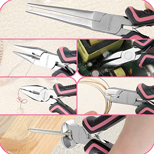 6-Piece Jewelry Pliers Set with Case, Including Needle Nose, Bent Nose, Diagonal, End Nippers, Perfect for DIY Crafting, Beading & Repairing - style: Mini Pliers Set