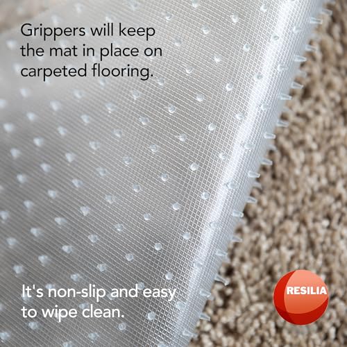 Pet Carpet Protector - Doorway Damage Deterrent and Scratch-Stopper for Cats, Dogs, and Pets, Heavy-Duty PVC Runner, Cut to Fit, Clear, 15 Inches x 48 Inches, Made in The USA - size: 1'3" x 4' (Rectangular)