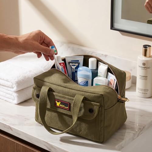 G & F Products Waxed Canvas Military Duffle Bag, 24 Inch, Heavy Duty Travel - color: Olive Green