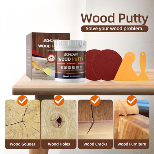 Boncart Wood Filler, 9.87 OZ Natural Wood Putty - color: 9.87OZ Natural