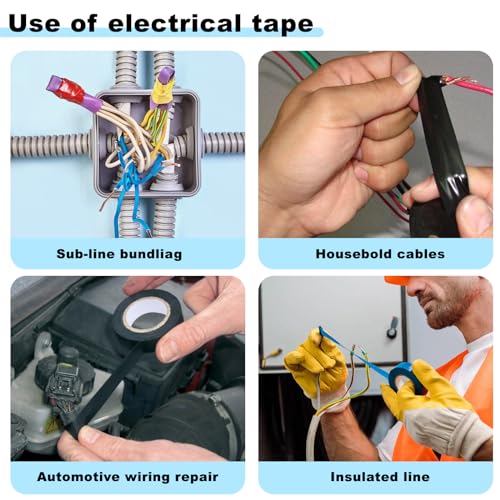 Romeda 9 Pack Coloured Electrical Tape, Electrical Tape Colours Water, Sun, and Oil Resistant, Suitable for Most Domestic, Commercial, and Industrial environments. - color: Mix Colors