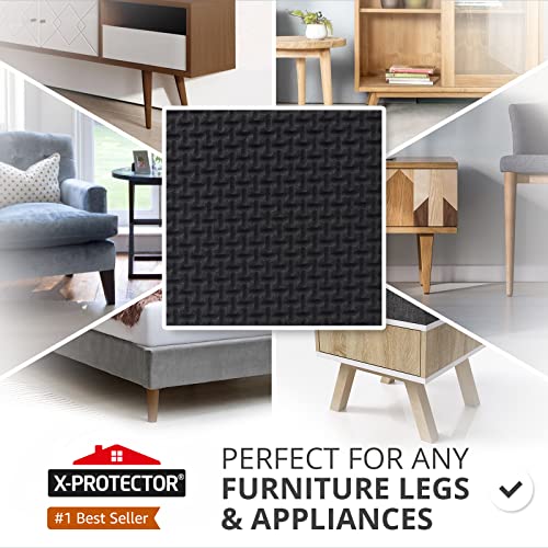 X-PROTECTOR Non Slip Furniture Pads – 24 Premium Furniture Grippers 1 1/2"! - size: 24 Square 1.5"