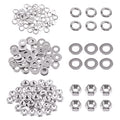 Swpeet 150Pcs Metric 304 Stainless Steel M3 Hex Nuts and M3 Flat Washers with Split Lock Washers Assortment Kit, Coarse Thread Hexagon Nut for Home Automotive Shop Use - size: M3 Hex Nuts & Washers