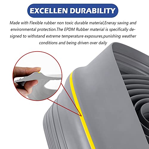 ToLanbbt 10Ft/3M Universal Garage Door Rubber Threshold Strip with 300ml Black Adhesive, Weatherproof Seal Strip DIY Weather Stripping Replacement (Grey+Yellow) - color: Grey+Yellow, size: 10 Ft (incl. 1 adhesive)