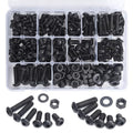 400PCS M6 M8 Button Head Screws Kit, GTERNITY M6-1.0 M8-1.25 Assorted Machine Screws Nuts Washers Alloy Steel Black Oxide Metric Internal Hex Screws Bolts Nuts Washers Set - size: M6 m8 400 B