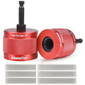 1/2" & 3/4" Metal Copper Pipe Cleaner for Drill, with 1/4" Hex Shank, Each Contains 2 Additional Brush Blades, for Copper Pipe Cleaning, Polishing, Paint and Rust Removal (Red)