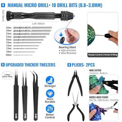 68Pcs 3D Printer Tools Kit with Storage Case, 3D Printer Accessories - Deburring Tool, 3D Printer Removing Scrapers, Metal Files, Brushes, Hand Drill, Tweezers, for Bambu Lab, Ender 3, Kobra, etc. - style: Professional Version