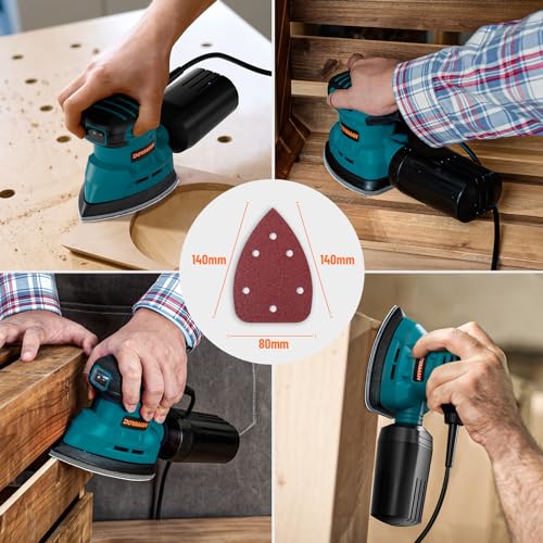 DOVAMAN 130W Detail Sander, 12000RPM Palm Sander Tool - color: A-blue