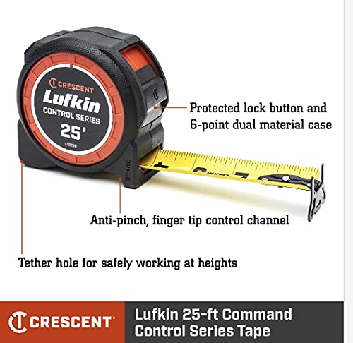 Crescent Lufkin 1-3/16" x 25' CONTROLTOUCH Tape Measure | L1025C-02