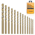 13Pcs Cobalt Drill Bit Set, M35 HSS Jobber Length Drill Bit for Hardened Metal, Cast Iron, Stainless Steel, Plastic, and Wood, 1/16" - 1/4" - style: 13PCS