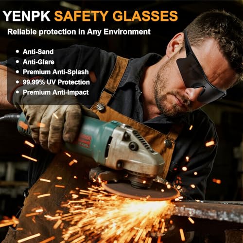Safety Glasses for Men, Anti Scratch & UV Protection Work Glasses - color: 12pack-dark Grey