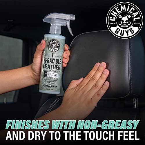 Chemical Guys SPI_103 Sprayable Leather Cleaner and Conditioner in One for Interiors, Apparel, and More (Works on Natural, Synthetic, Pleather, Faux Leather and More) Leather Scent, 128 fl oz (1 Gal) - size: 128 Fl Oz (Pack of 1), style: Cleaner