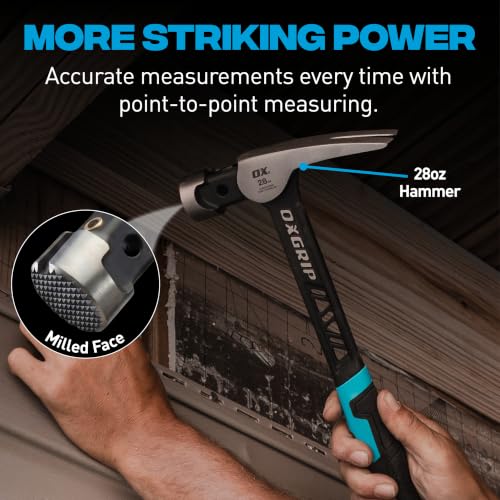 OX Ultrastrike 28 oz Framing Hammer Milled Face, Martillos de Construccion - size: 28-oz, Milled Face