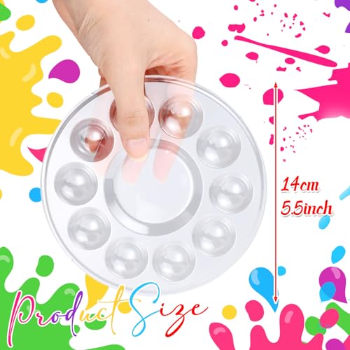 AmazingSpark 100 Pcs Paint Tray Palettes 5.5 in Disposable Round Paint Tray - color: Round, size: 5.51 in