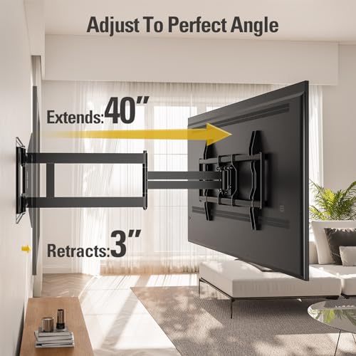 Mounting Dream Long Arm TV Wall Mount Full Motion TV Mount for 42-94" TVs - size: For 42" to 94" TVs, 24" Studs