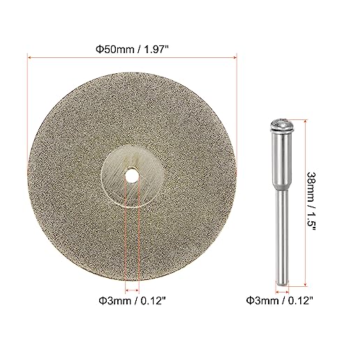 HARFINGTON Diamond Cutting Wheel 50mm with 2pcs 3mm Mandrel 10pcs