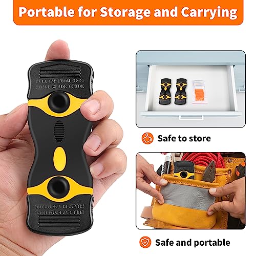 Razor Blade Scraper Tool - Razor Scraper with 40 Metal & Plastic Blades - color: Yellow