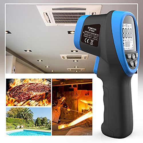 Infrared Thermometer Gun - BTMETER BT-985C Non Contact 16:1 IR Laser Temperature Gun Digital Instant Read -50℃~800℃(-58℉~1472℉) for Food Cooking Kitchen Grilling HVAC (NOT for Human Temp) - color: BT-985C(-58 ℉ to 1472℉)