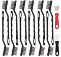 12 Pcs Mini Stainless Steel Wire Brush Set, Wire Scratch Brush - style: Stainless Steel