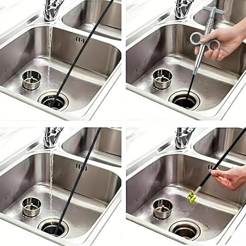 Drain Snake, Drain Clog Remover - Gutter Cleaning Tools Drain Cleaner for Toilet Sewer Shower Kitchen Bathroom Tub Clogged Drains Opener Cleaning Tool, Flexible Grabber Claw Pick Up Reacher (79 inch) - color: 79 inch