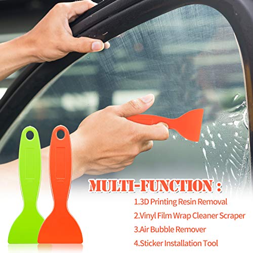 Mudder 12 Pieces Plastic Spatula Putty Knife Scrapers, Orange, Green - color: Orange, Green