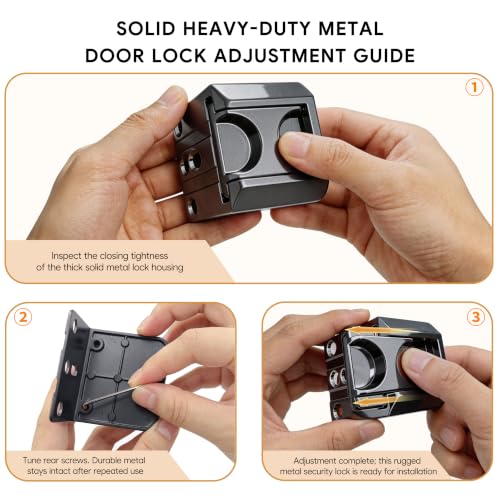 Home Security Door Lock 2 Pack, Grey Heavy Duty Anti-Pry Reinforcement Lock - color: Gray