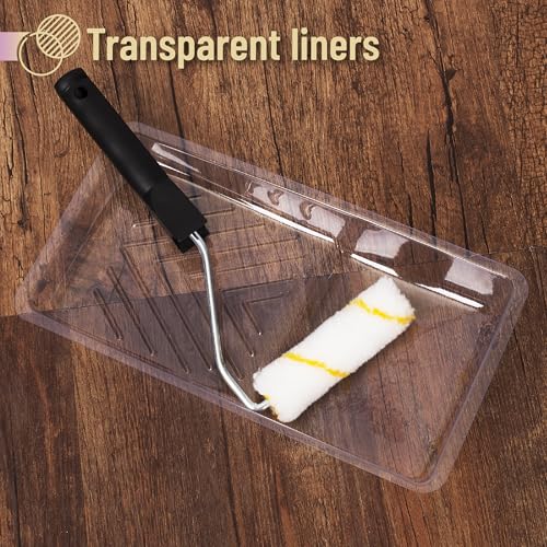 Bates- Paint Tray Liner, 4 Inch, 60 Pack, Clear, Plastic Disposable Paint Tray for Painting Walls - color: Clear, size: 60 Pack 4 Inch
