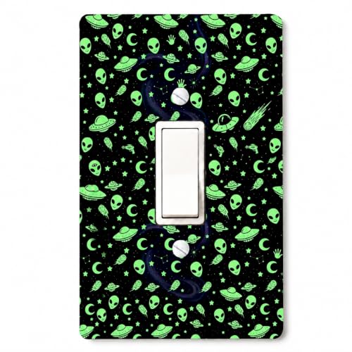 Sci-Fi Alien UFO Light Switch Cover Plates Toggle Switch Covers Plate - color: Alien, size: Toggle Light Switch
