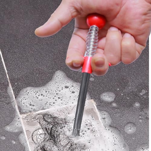 61 Inch Drain Snake Hair Drain Clog Remover With 4 Claws Bendable Hose Pickup Reaching Assist Tool for Home and Kitchen Sink - style: Round-61 IN