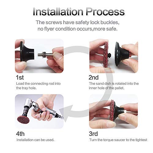 60Pcs 2 Inch Sanding Disc Set, Quick Change Disc Combination, 1/4 Inch Hold Fits Various Grinder. Widely Used for Surface Conditioning, Striping, Polishing, Finishing and Rust Paint Removal - style: 60Pcs Quick Change Discs 2 Inch(Nylon main)