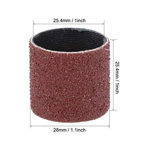 uxcell 1 Inch x 1 Inch Sanding Sleeves 80 Grits Sandpapers Band Drums 10 Pcs - size: 1 inch