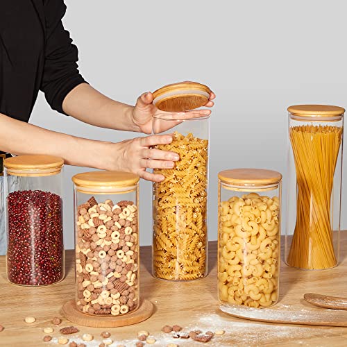 Vtopmart 70oz Glass Food Storage Jars with Airtight Bamboo Lids, 3 Pack - size: 3 Pack (70 oz)