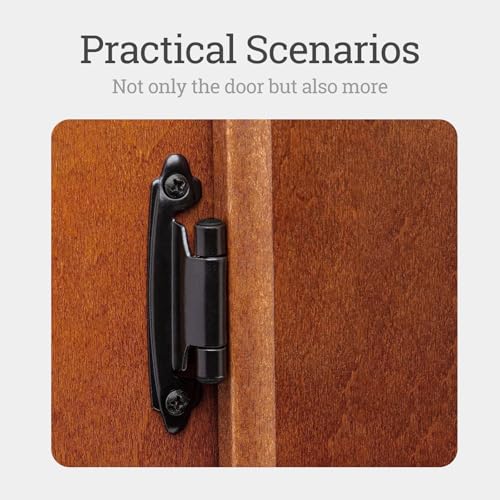 Cabinet Hinges 8 Pack 1/2" Overlay Self-Closing Satin Black - color: Black, size: 8Pack