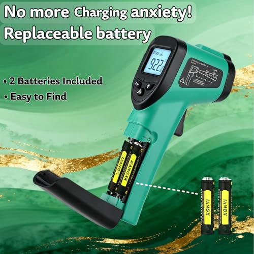 Infrared Thermometer Gun for Cooking, Digital IR Thermometer - color: Green
