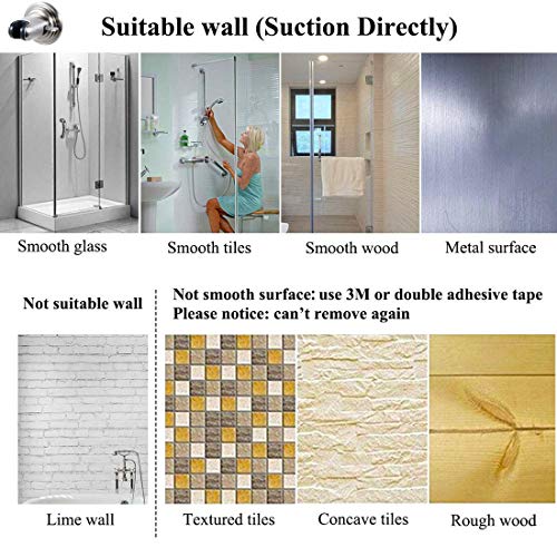 JiePai Suction Cup Shower Head Holder,Adjustable Handheld,Brushed Nickel | 20° adjustable angle,Removable,No-drill wall mount,fits 3/4 handheld,Works on tile glass metal,For bathroom/RV - color: Adjustable Holder-Brushed Nickel