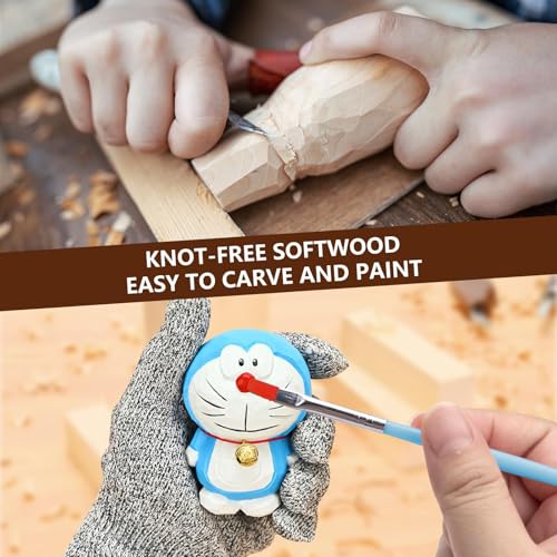 IMYMEE Basswood Carving Blocks-22PCS Whittling Wood Blocks Wood Carving Kit with 3 Different Sizes,Soft Basswood for Whittling, Easy to Use for Kids and Adults