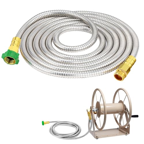 Metal Garden Hose with Male to Female Connector, 15ft - size: 15ft