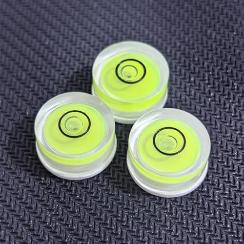5Pcs Small Circular Bubble Levels with Double Sided Adhesive Bottom Mini Little Stick-on Bubble Spirit Level Measuring Layout Tools Levels (15x6mm) - size: 15x6mm