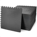 BalanceFrom Puzzle Exercise Mat 1/2-inch Thick, EVA Interlocking Foam Floor - color: Black, style: 1/2” Thick, 144 Square Feet