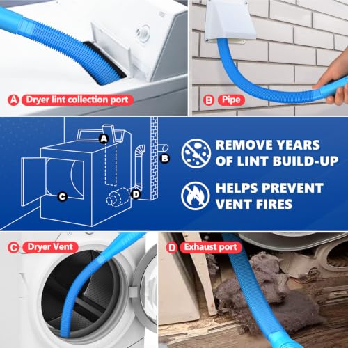 Sealegend Dryer Vent Cleaner Kit with Vacuum Hose Attachment & Brush Blue - color: Blue