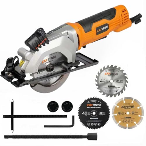 4.8A Power Circular Saw Corded,4000RPM Laser Guide 45° Max Angle - style: Corded circular saw