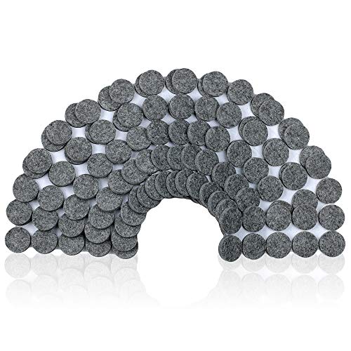Smart Surface 8627 Heavy Duty Self Adhesive Furniture Felt Pads 1-Inch Round Gray 160-Piece Value Pack in Resealable Bag - color: Grey