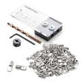 POWERTEC 72065 1/4" Dowel Drilling Jig & 100pk 1/4" Shelf Peg Set with Laser Cut Alignment Marker with Depth Scale, Cobalt Drill Bit, Split Ring Stop Collar & Spoon Shaped Shelf Pins Support Pegs - style: 1/4" Dowel Drilling Jig Set w/Pegs (100PK)